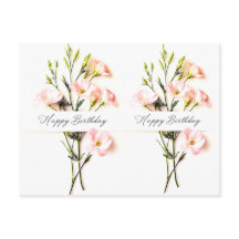 Elegante Texto Manuscrito de Aniversário Floral