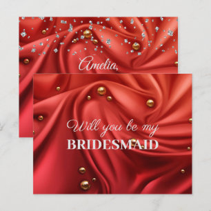 Cartão Postal Elegante Velvet Red Silk Você Será Minha Colega De