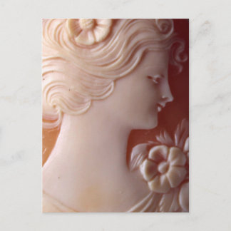 Cartão Postal Elegante Vintage Antique Cameo