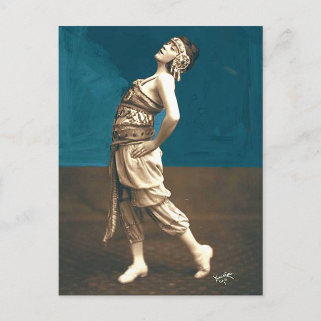 Cartão Postal Elegante Vintage Fotografia Harem Dancer (Frente)