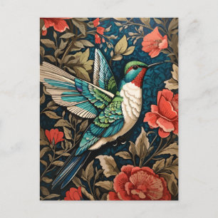 Cartão Postal Elegante voador Hummingbird William Morris Inspira
