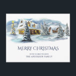 Cartão Postal Elegante Winter Country Land Christmas Saudação<br><div class="desc">Elegante Winter Country Land Christmas — Cartão-postal de boas-vindas.</div>