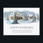 Cartão Postal Elegante Winter Land Christmas Corporate Saudação<br><div class="desc">Cartão-postal da Elegante Winter Land Christmas Corporate.</div>