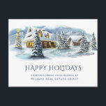 Cartão Postal Elegante Winter Land Christmas Corporate Saudação<br><div class="desc">Cartão-postal da Elegante Winter Land Christmas Corporate.</div>