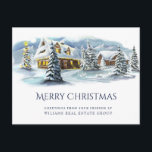 Cartão Postal Elegante Winter Land Christmas Corporate Saudação<br><div class="desc">Cartão-postal da Elegante Winter Land Christmas Corporate.</div>