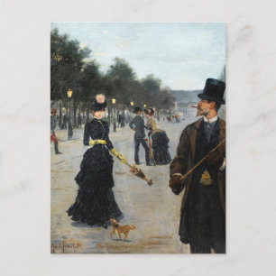 Cartão Postal Elegantes Passeando em Paris   Louis Abel-Truchet
