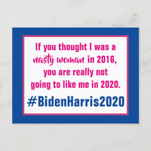 Cartão Postal Eleição De Biden Harris 2020, Mulher Desagradável