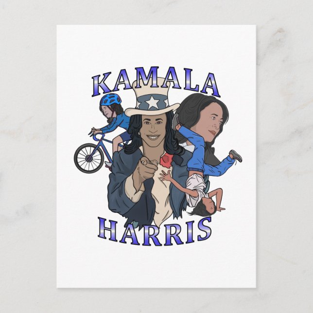 Cartão Postal Eleição de Estilo de Rap Pirata de Kamala Harris (Frente)
