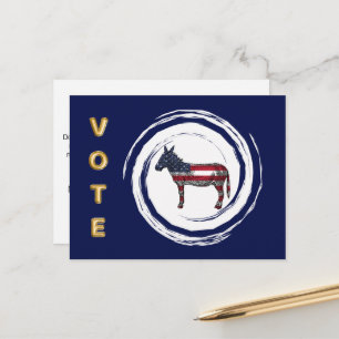 Cartão Postal Eleição Ouro Voto Patriótico Burro