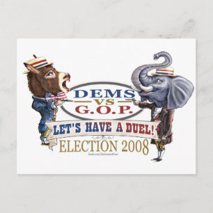 Cartão Postal Eleição política 2008 do duelo da mascote