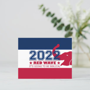 Cartão Postal Eleições 2022 Midterm Red Wave Elephant EUA