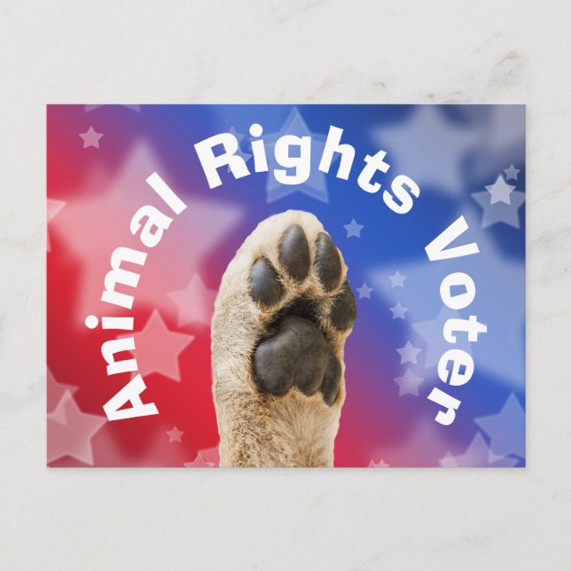 Cartão Postal Eleitor dos Direitos dos Animais (Frente)