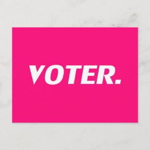 Cartão Postal "Eleitor" rosa-quente, magenta, fúcsia, branco