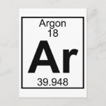 Cartão Postal Elemento 018 - Ar - Argon (Cheio)<br><div class="desc">O décimo oitavo elemento (Argon) da mesa periódica. Versão do cheio. presente de excelente por exemplo,  18 anos.</div>