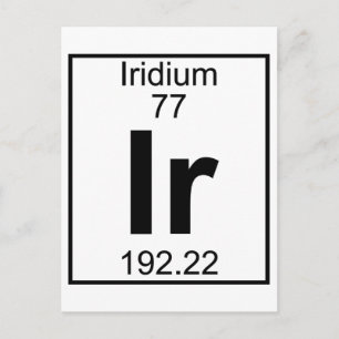 Cartão Postal Elemento 077 - Ir - Iridium (Cheio)