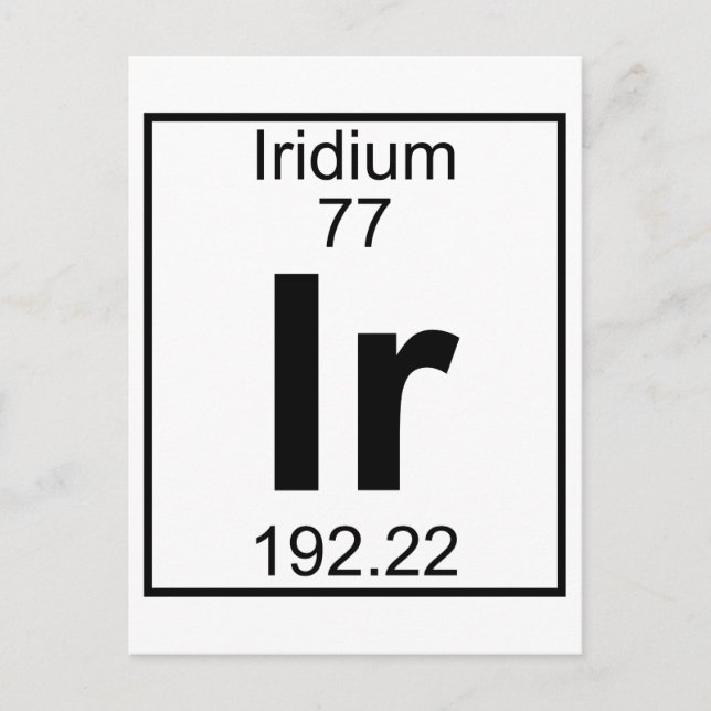 Cartão Postal Elemento 077 - Ir - Iridium (Cheio) (Frente)