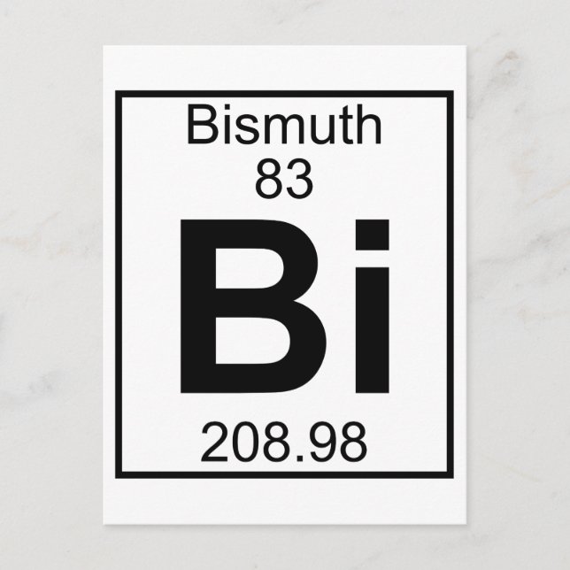 Cartão Postal Elemento 083 - Bi - Bismuth (Cheio) (Frente)