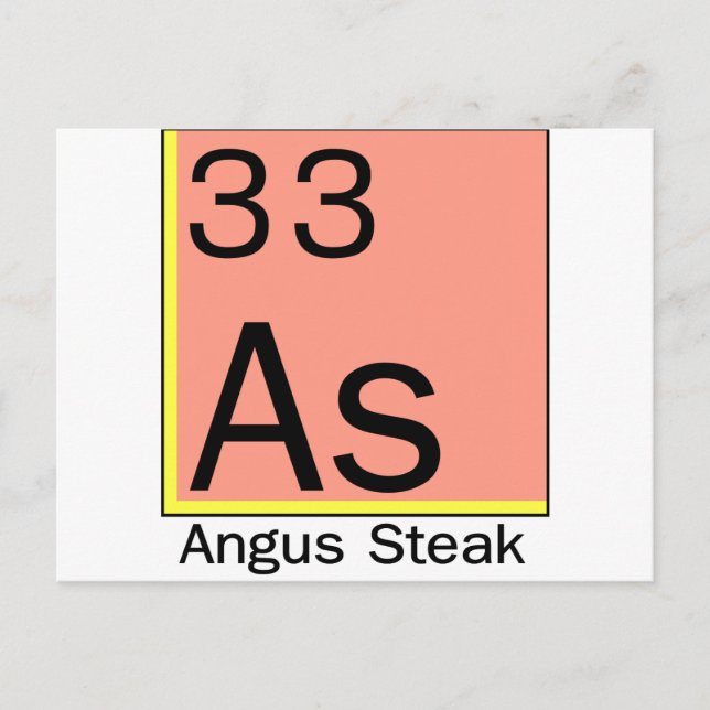 Cartão Postal Elemento 33: Angus Steak (Frente)