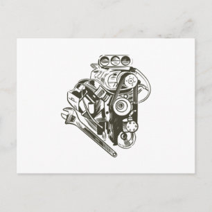 CARTÃO POSTAL ELEMENTO DE MECÂNICO DE CARROS