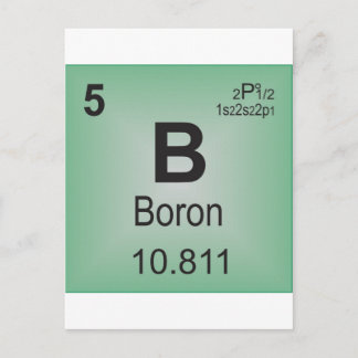 Cartão Postal Elemento Individual Boro da Mesa Periódica