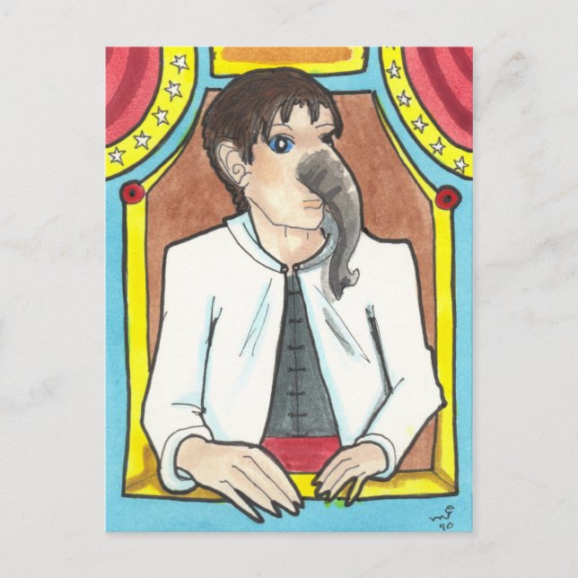 Cartão Postal Elephan Man Circus Side Show Cartaz de arte (Frente)