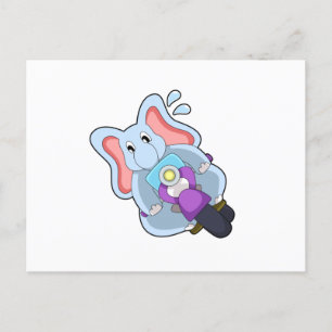 Cartão Postal Elephant as Biker with Motorcycle.PNG