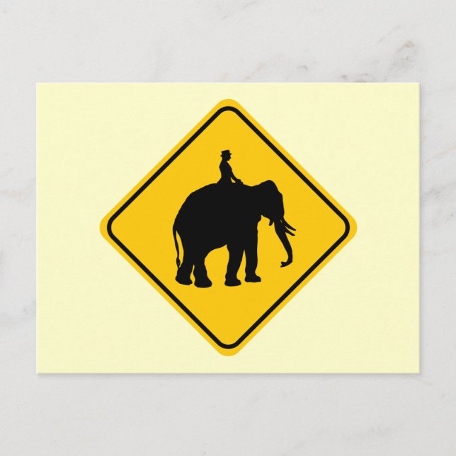 Cartão Postal Elephantback Rider Crossing (Frente)