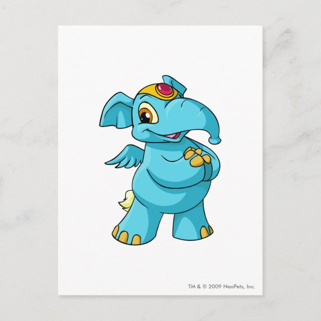 Cartão Postal Elephante Blue (Frente)