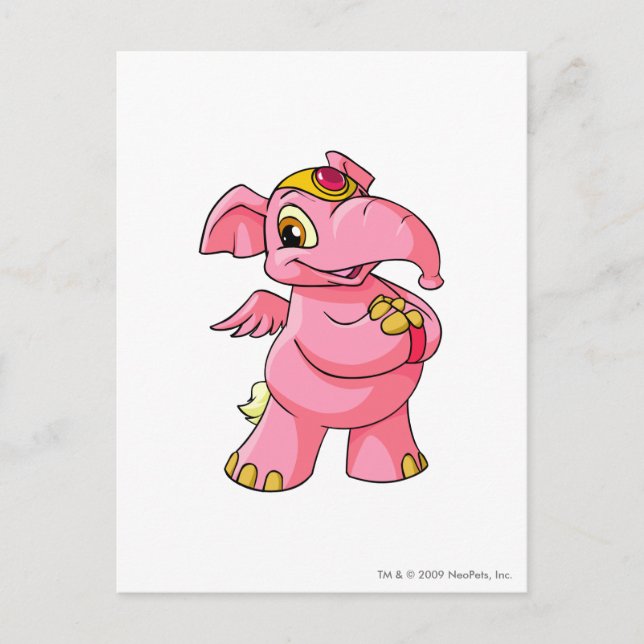 Cartão Postal Elephante Pink (Frente)