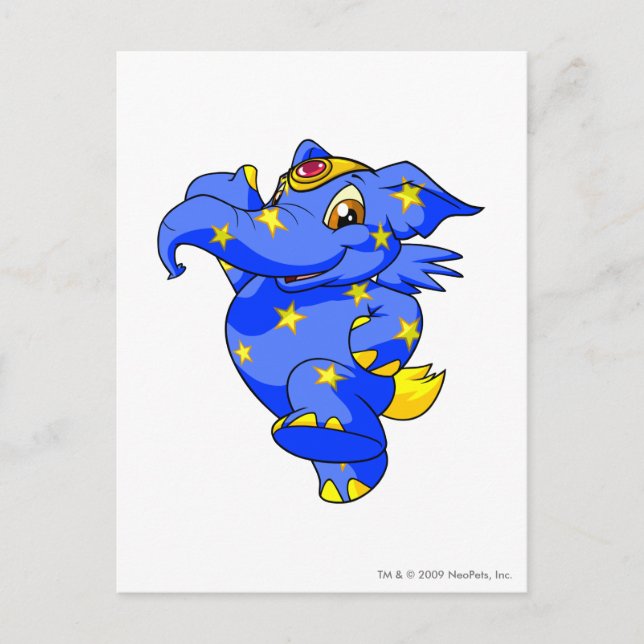 Cartão Postal Elephante Starry (Frente)