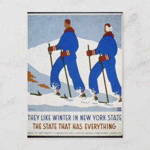 Cartão Postal Eles gostam do inverno no Estado de Nova York