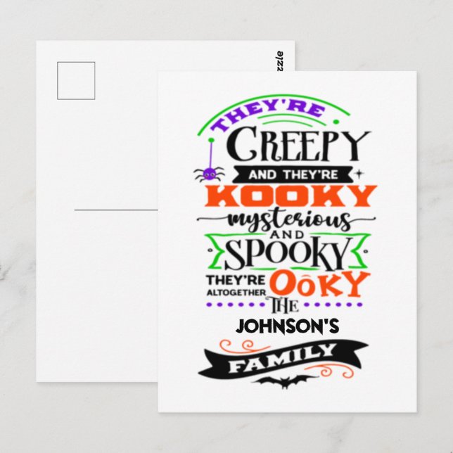 Cartão Postal Eles são assustadores e são Kooky Misterioso Spook (Frente/Verso)