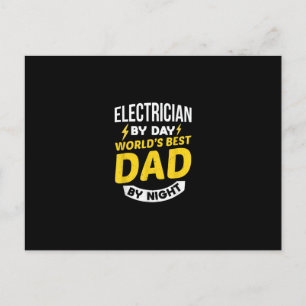Cartão Postal Eletricista Masculino De Dia Melhor Pai Do Mundo À