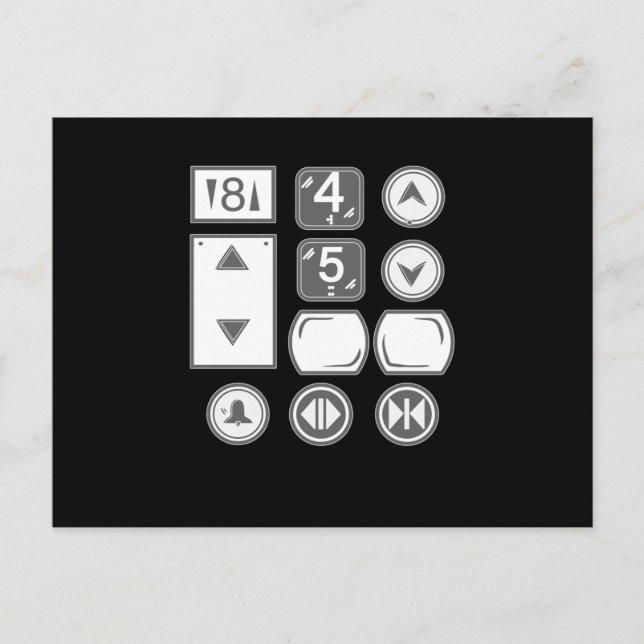 Cartão Postal Elevador dos botões do elevador (Frente)