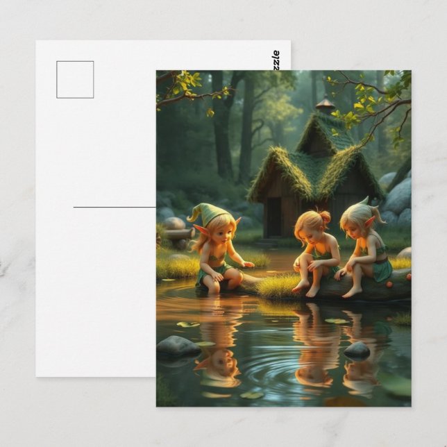Cartão Postal Elf Children (Frente/Verso)