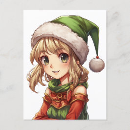 Cartão Postal Elf de Animação Bonita