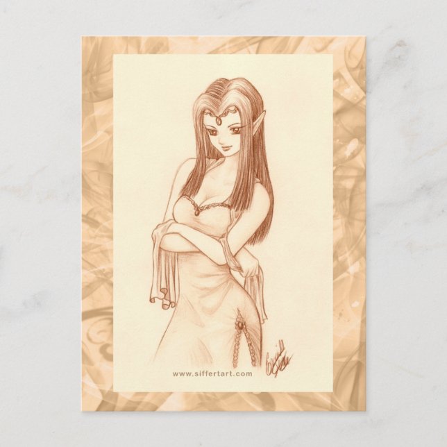 Cartão Postal Elf (estilo anime) (Frente)