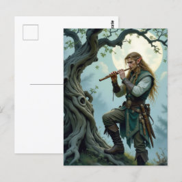 Cartão Postal Elf Flute