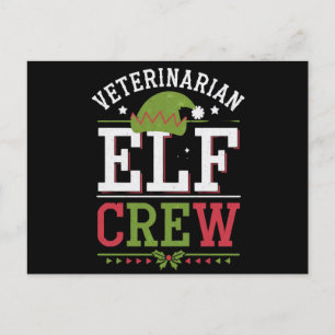 Cartão Postal Elfo de Natal Veterinário Técnico Veterinário 