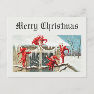 Cartão Postal Elfos de Natal Vintage do Papai Noel