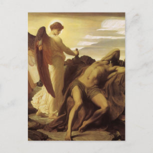 Cartão Postal Elijah na Natureza por Lord Frederic Leighton