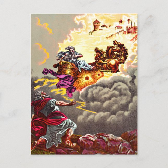 Cartão Postal Elijah sobe ao postal do Céu (Frente)