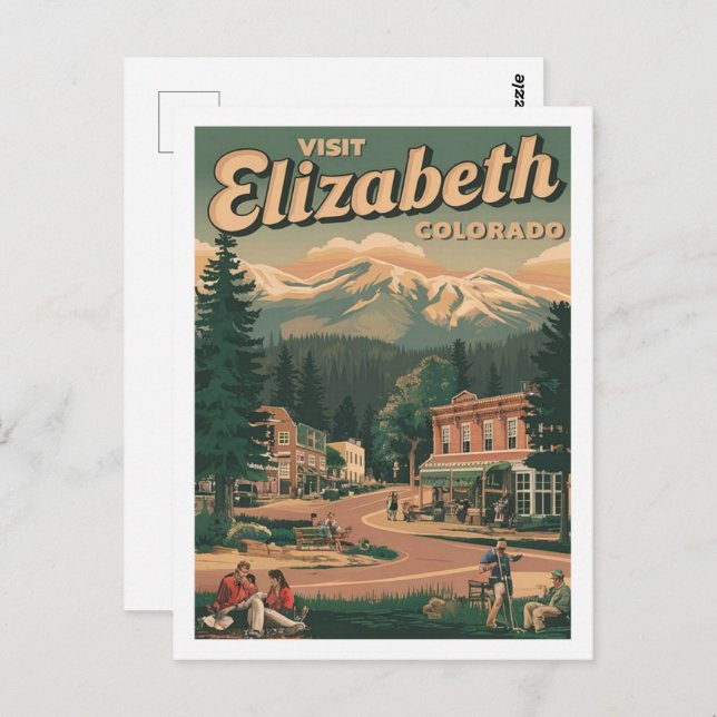 Cartão Postal Elizabeth Colorado USA Familiar Viagem Place (Frente/Verso)
