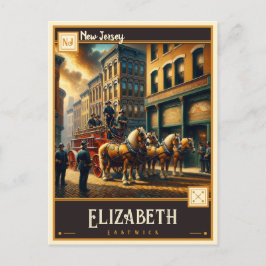 Cartão Postal Elizabeth, Nova Jérsei | Antigo