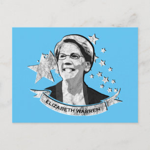 Cartão Postal Elizabeth Warren Star Banner