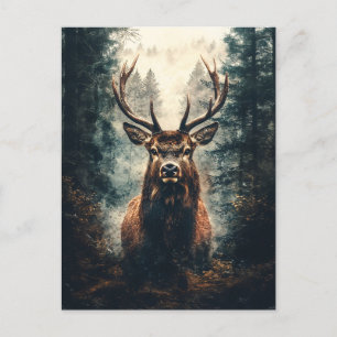 Cartão Postal Elk Dramático na floresta