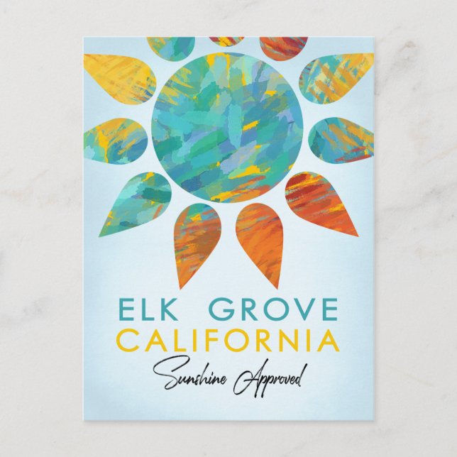 Cartão Postal Elk Grove California Sunshine Viagem (Frente)