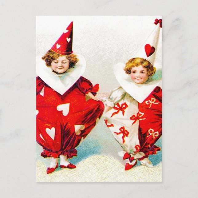 Cartão Postal Ellen H. Clapsaddle Pierrot Children (Frente)