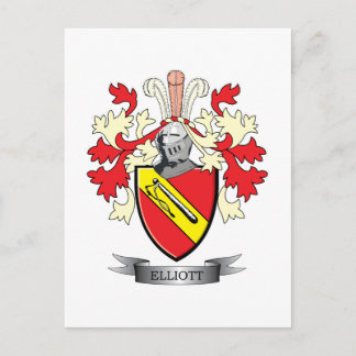 Cartão Postal Elliott Family Crest Casaco de Braços