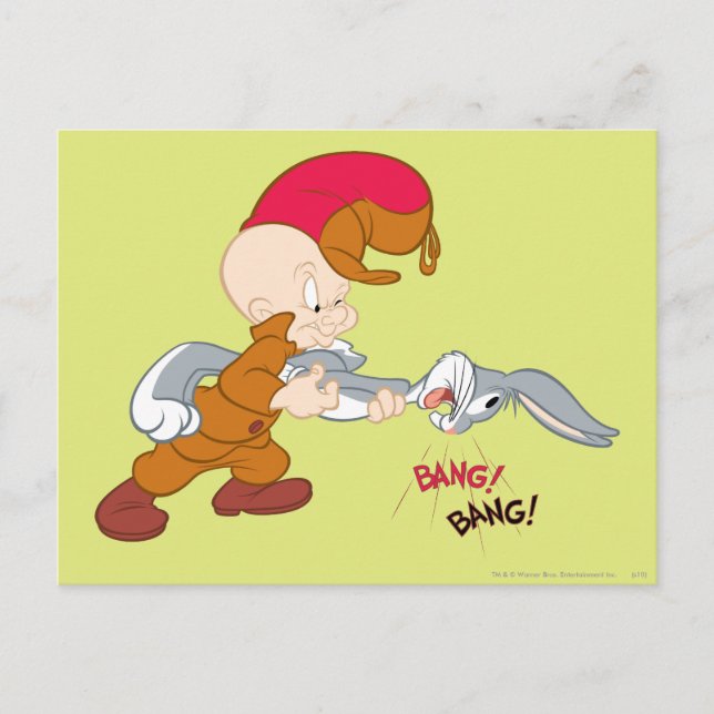 Cartão Postal ELMER FUDD™ e INSETOS BUNNY™ (Frente)